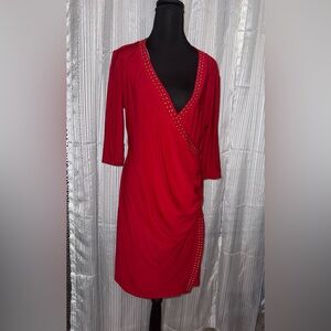 Elegant Red Studded Women's Dress